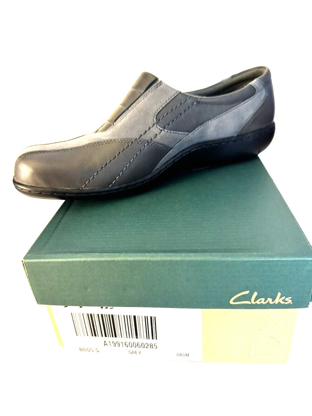 Clarks Bendables Gray BINGO Comfort Shoes 8.5 M NIB 83494